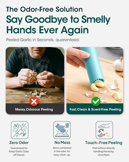Easy Roller Garlic Peeler - Odor-Free Silicone Kitchen Tool for Quickly Removing Skin, 3-Pack Essential Gadget for Fresh Cloves