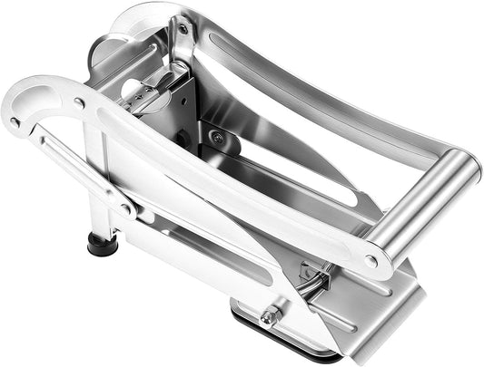QWORK French Fry Cutter with 2-Cutter Potato Slicer, Stainless Steel French Fry Press, Non-slip Suction Lock Technology