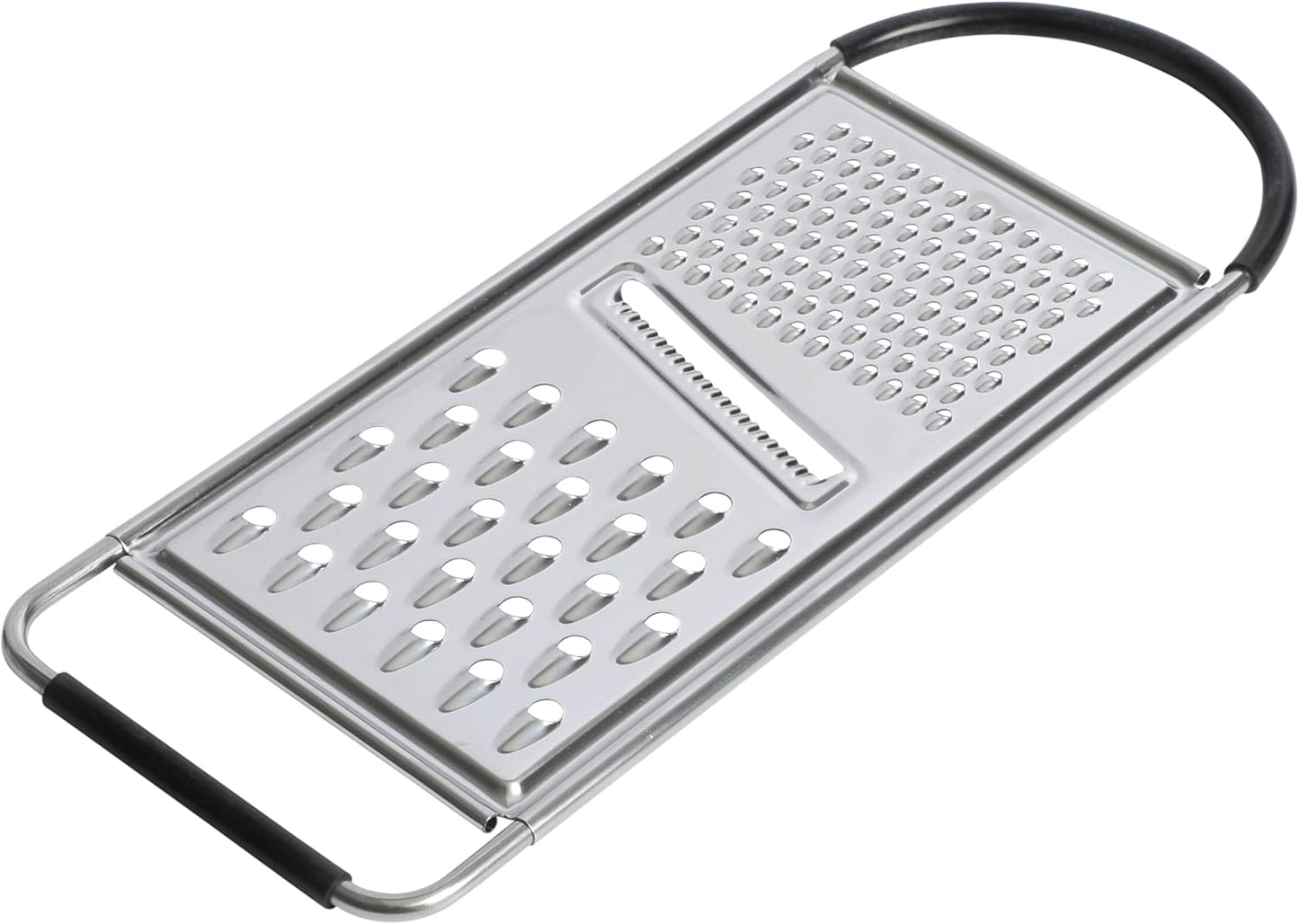 Oster Helmsdale Flat Cheese Grater With Anti-Slip Handle, Stainless Steel Zester/Multi-Functional Tool for Kitchen Preperation, Black