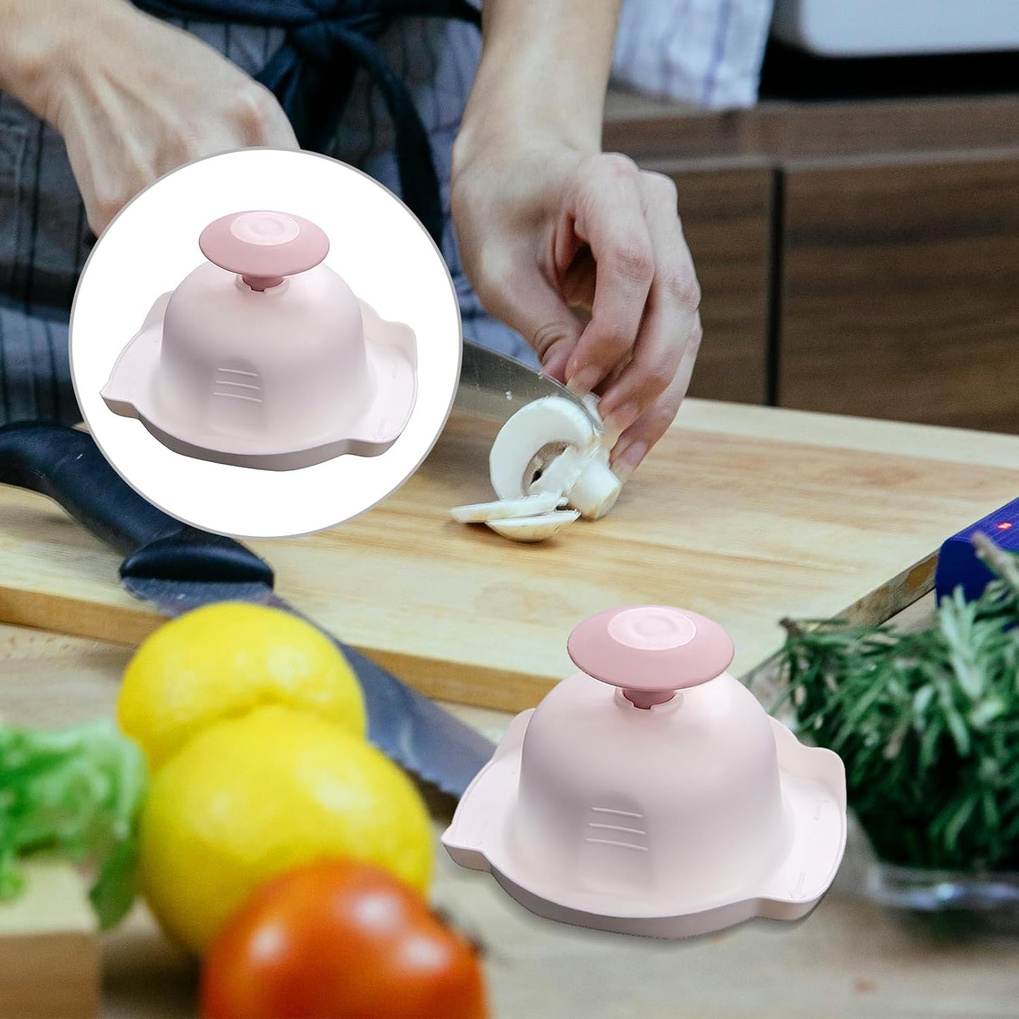 Hemoton Food Safety Holder for Mandoline Slicer Vegetable Cutter Finger Protector Kitchen Gadget Hand Guard 4.33X3.93X2.36 Inch Stable Grip for Safe Cutting and Grating 2 Pack
