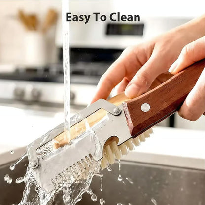 3 in 1 Premium Heavy Duty Stainless Steel Peeler - 2026 New 0 Snag Wooden Peeler for Kitchen - Multifunctional Vegetable Peeler with Bottle Opener & Serrated Blade - Fruit & Potato Peeling Tool (A+B)