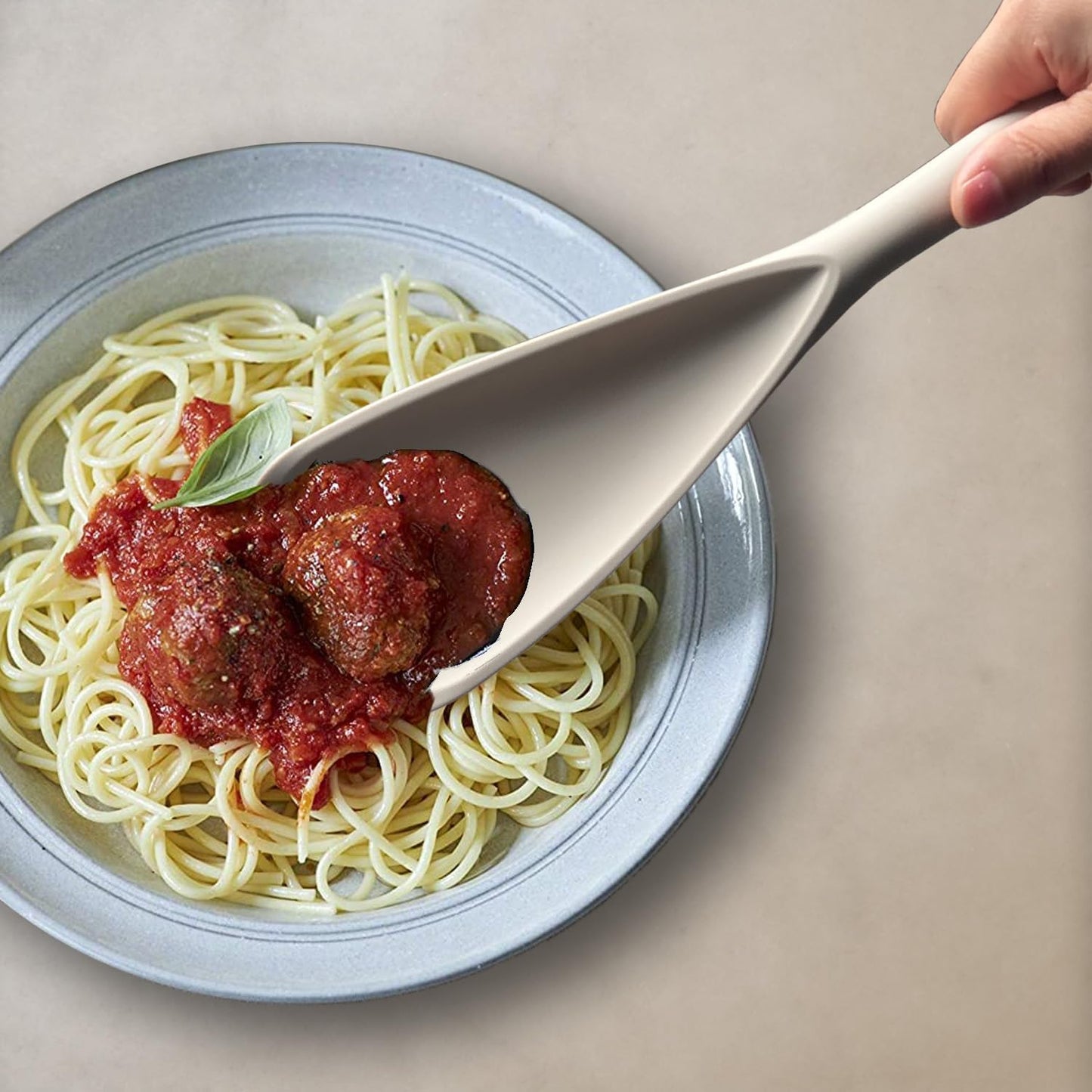 Silicone Spatula Spoon, Great for Both Cooking and Serving Durable BPA-Free Matte Black Silicone, Seamless Design, Safe for Nonstick Cooking Surfaces, 2-Pcs, Gray