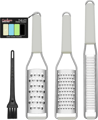 Cambom Lemon & Citrus Zester, Cheese Graters with Stainless Steel Sharp Blade for Parmesan Cheese, Ginger, Garlic, Nutmeg, Chocolate, Vegetables, Fruits, Dishwasher Safe Shredder Fine Blade