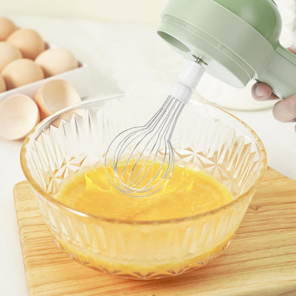 Multi-Functional Portable Wireless Vegetable Chopper - 4-in-1 Electric Food Processor for Chopping, Slicing, Grating & Whipping, with Cleaning Brush and Charging Cable
