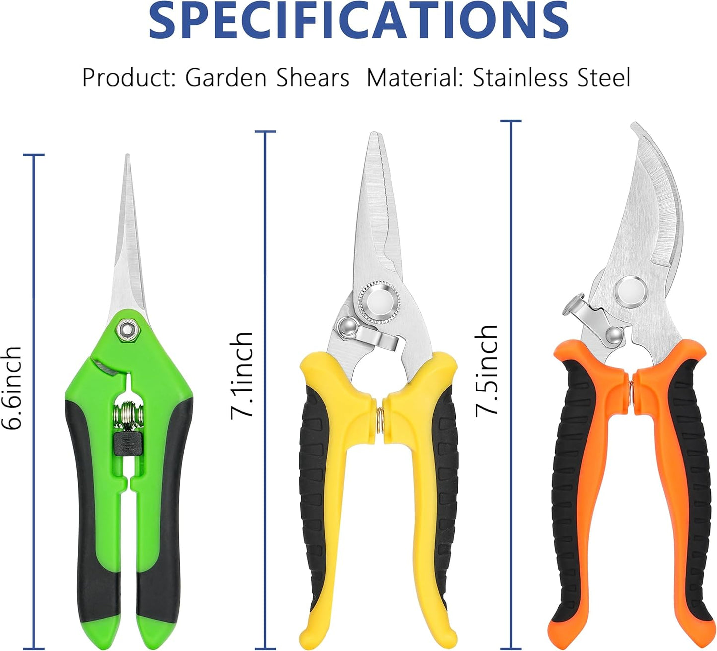 5‑Piece Garden Pruning Shears Set with Gloves & Storage Bag – Stainless Steel Trimming Scissors for Flowers, Herbs & Small Branches – Ergonomic Gardening Tools Kit (Multi-color)