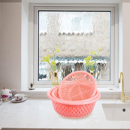 3-piece Sink Colander Strainer Basket Set Draining Basket for Food over Sink Colander Random Color