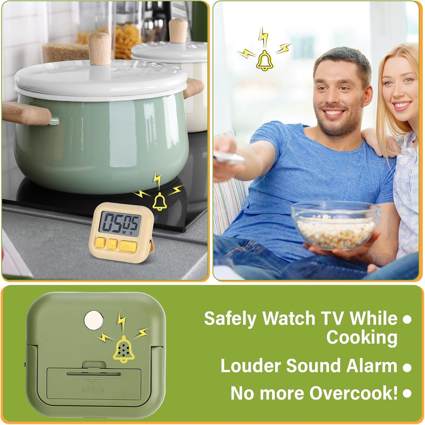 Weewooday 24 Pcs Digital Kitchen Timer Magnetic Timer Bulk On/Off Switch Minute Second Count up Countdown Loud Alarm for Exercise Cook Baking (Black,White)