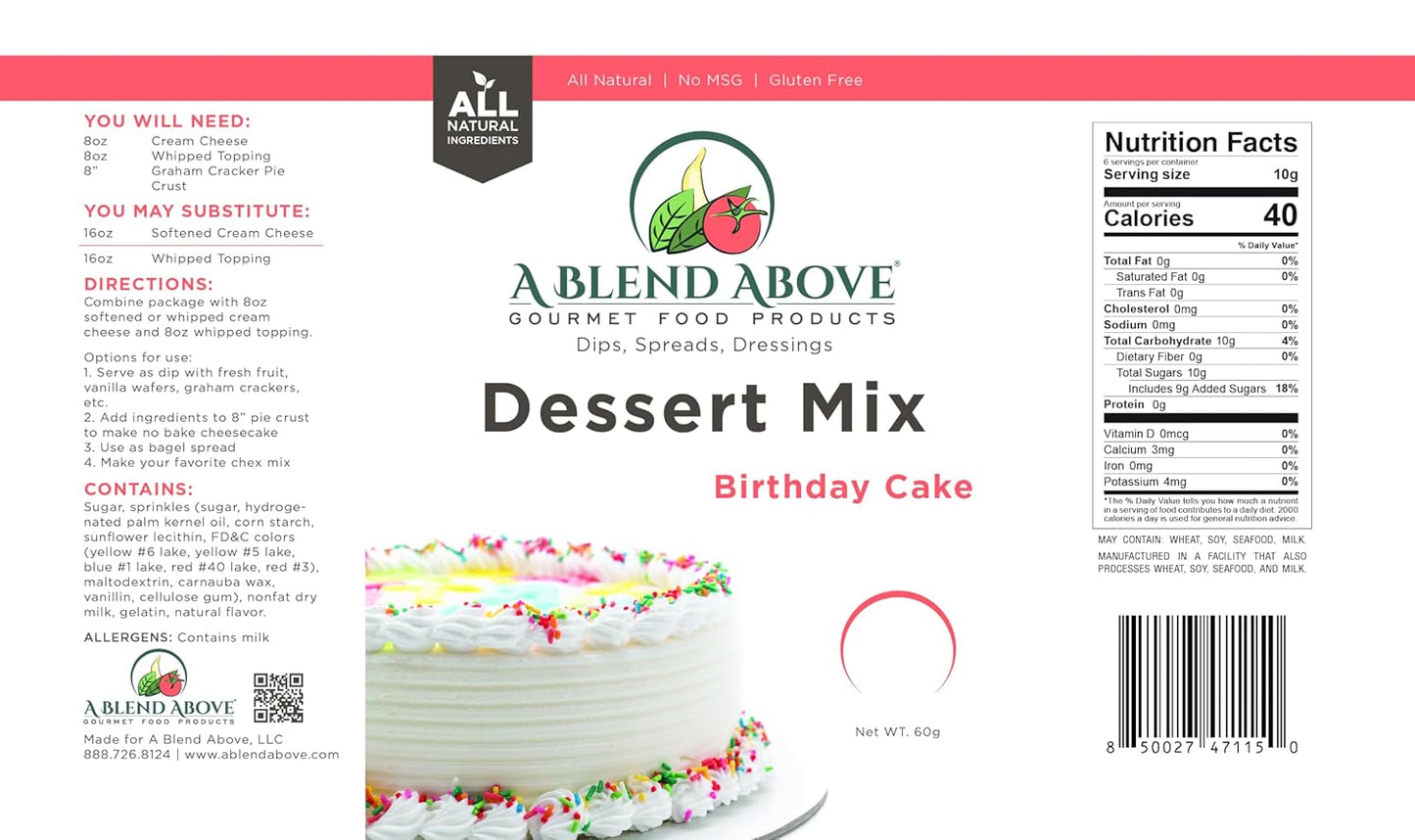 A Blend Above Banana Cream No-Bake Dessert Mix, 3 Pack, No-Bake Cheesecake, Fruit Dip, Dessert Mix, Bagel Topping, Frosting, Cheesecake Filling, Quick and Easy to Make, Makes 16 Ounces, Cream Cheese,