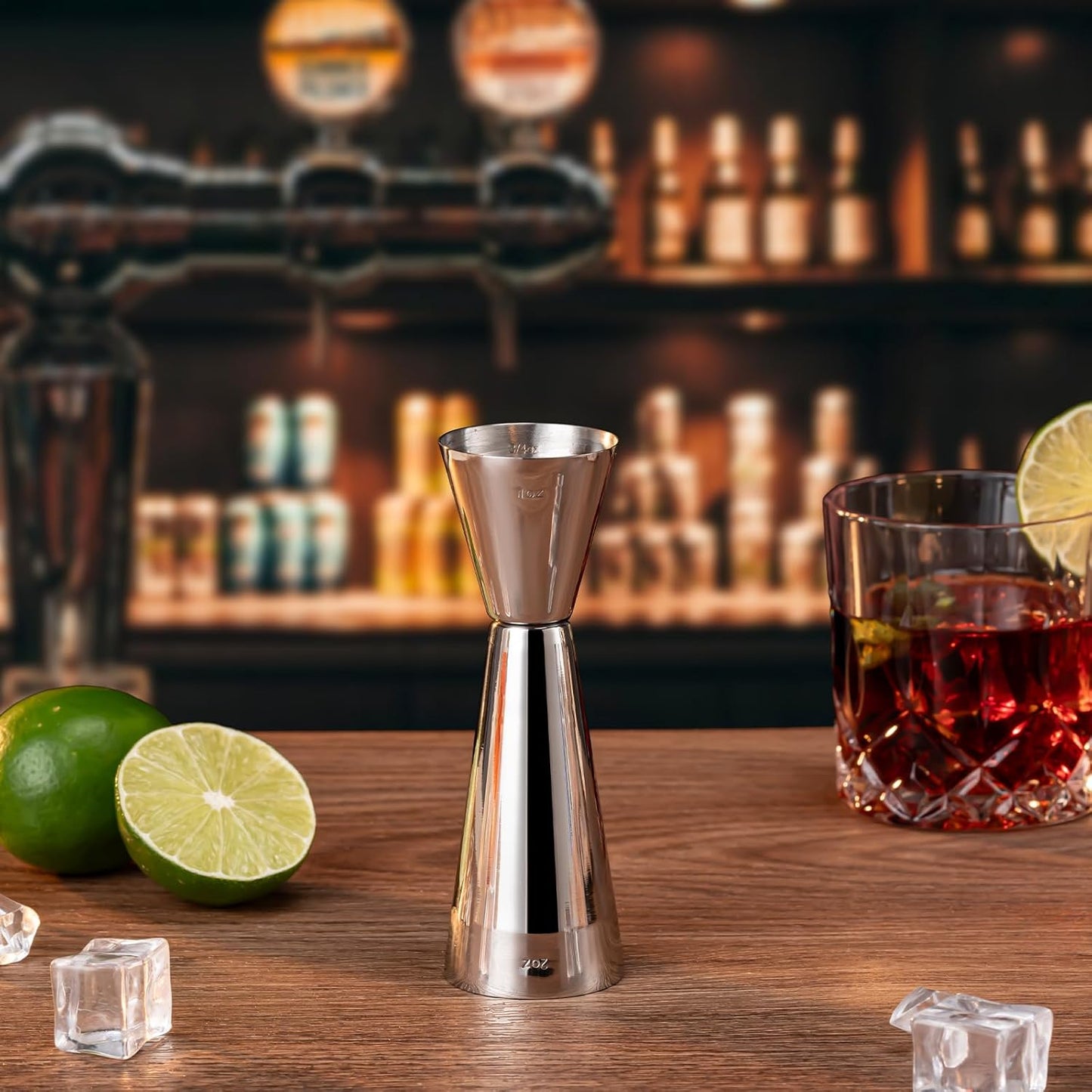 Briout Jigger for Bartending, Double Cocktail Jigger Japanese Premium 304 Stainless Steel Jigger 2 OZ 1 OZ with Measurements Inside