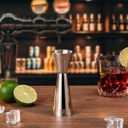 Briout Jigger for Bartending, Double Cocktail Jigger Japanese Premium 304 Stainless Steel Jigger 2 OZ 1 OZ with Measurements Inside