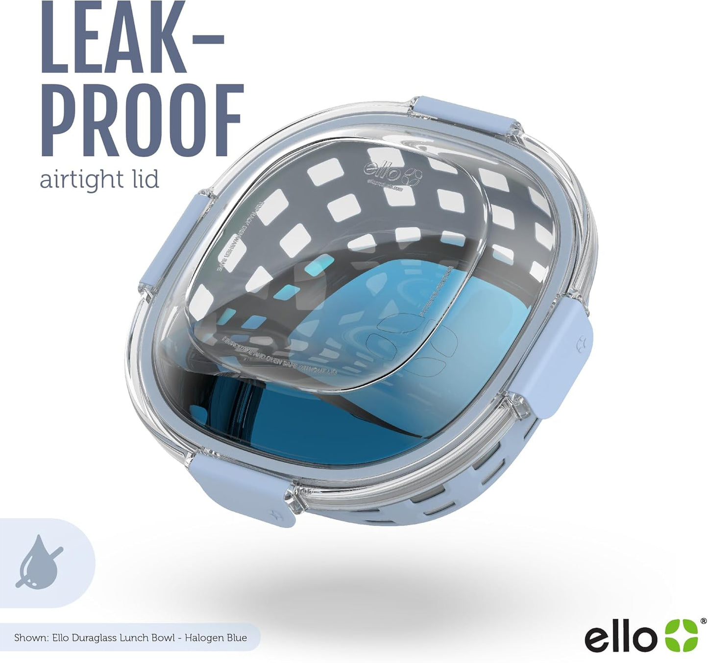 Ello DuraGlass Food Storage Glass Lunch Bowl - Meal Prep Container with Silicone Sleeve and Airtight Lid, 5 Cup, Yucca