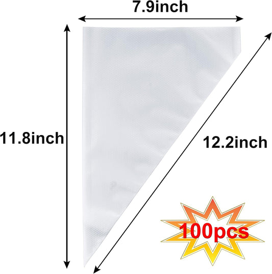 Piping Bags and Tips Set, Cakes Decorating Supplies Kit with 100pcs 12 Inch Pastry Bags, 16 Piping Tips, 3 Cake Scraper, 2 Couplers, 2 Bag Ties, Simple and Convenient Baking Supplies Set