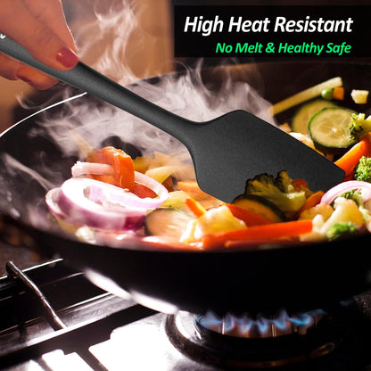 3 Pack Large Silicone Spatula for Kitchen,600°F Heat resistant Rubber Spatulas for Baking,Cooking, Scraping,and Mixing,Non Stick Kitchen Utensils, BPA Free, 11.2 IN, Khaki