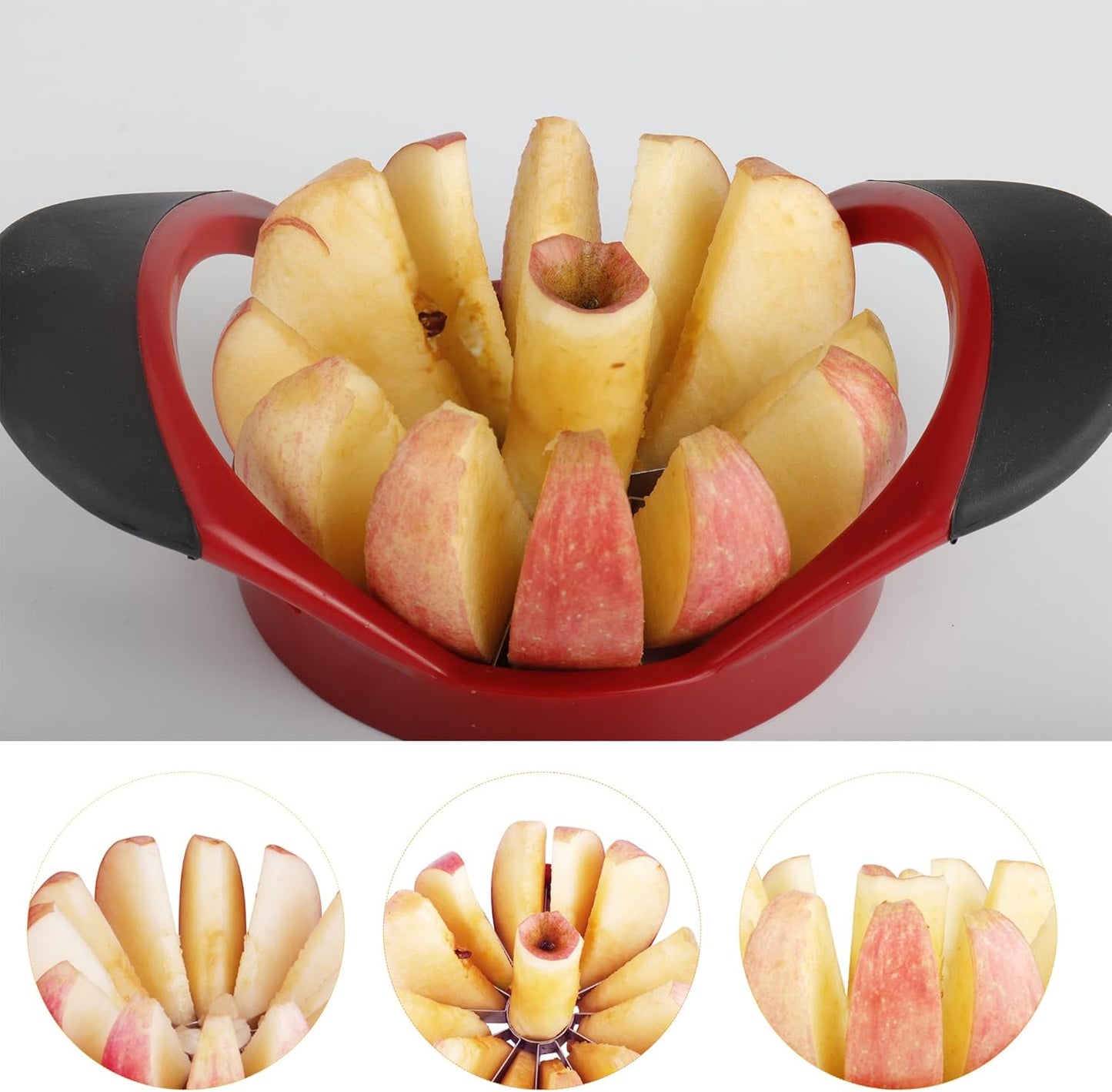 Apple Slicer, 4.72 Inch Apple Corer and Slicer - Apple Cutter with 12 Sharp Blades, Apple Corer Tool - Easy Gadgets