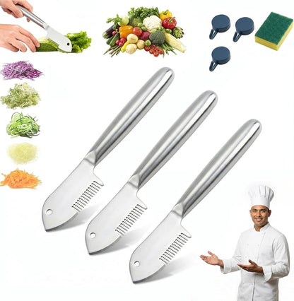 Julienne Peeler, Stainless Steel Vegetable Julienne Slicer with Precision Blade, Ergonomic Handle, Hanging Hole, Easy Clean Shredder Tool for Carrot, Potato, Cucumber, Zucchini, Fruit (1)