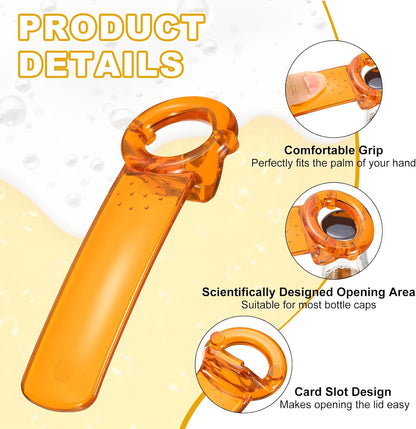 uxcell 2 Pcs Jar Key Lid Opener, Plastic Jar Lid Opener Easy Grip Multifunctional Durable Can Open Tool for Elderly Seniors Women Weak Hands Easy-use by Anyone, Orange/Sky Blue