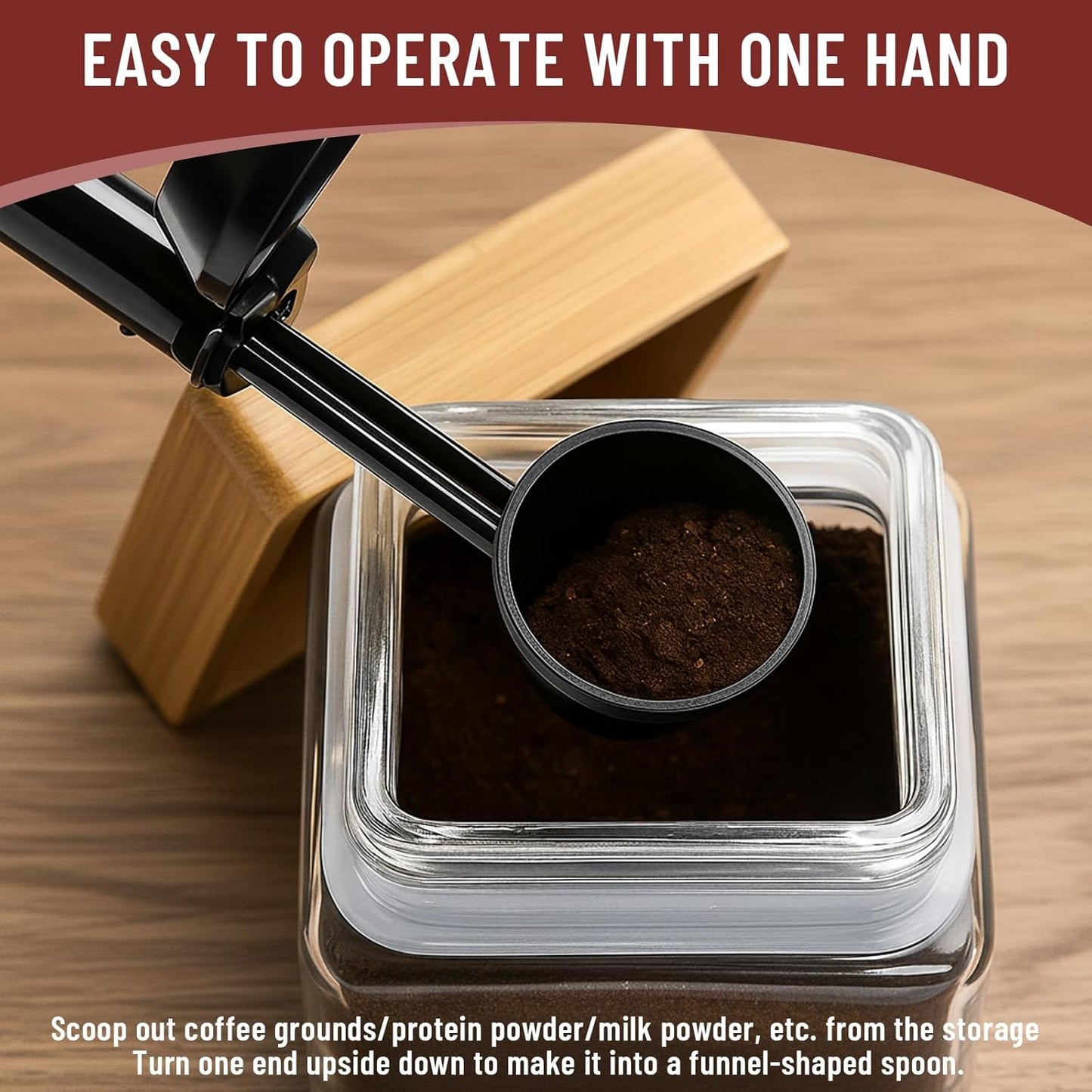 2 Pack Funnel Scoop for Powder, Protein Scoop Funnel,Coffee Powder Scoop with Durable ABS Material, Efficient Powder Transfer Tool for Kitchen and Gym