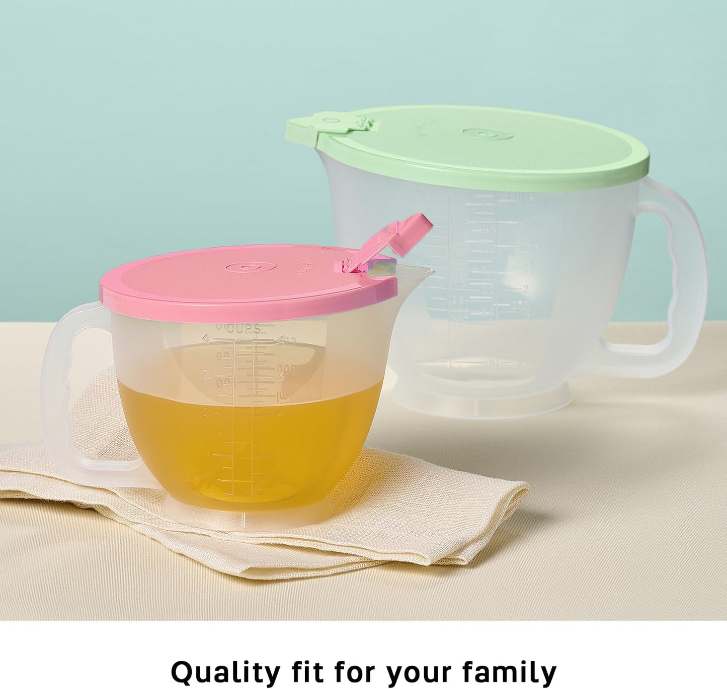 Tupperware Classic Mix-N-Store Pitcher Set in Mint Green and Candy Pink, Dishwasher Safe and BPA Free (2 Bowls, 2 Lids)