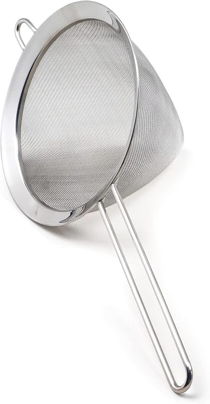 RSVP International Endurance Kitchen Collection, Stainless Steel Fine Mesh Conical Sieve/Colander, Multi-Purpose for Cooking, Baking, Loose Leaf Tea, Bar Strainer Cocktails, 7-Inch
