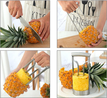 Stainless Steels Pineapple Peeler Corer Cutter Tool Portable Fruit Slicers Kitchen Tool Quick Pineapple Meat Pickers For Home Picnics Party Travel