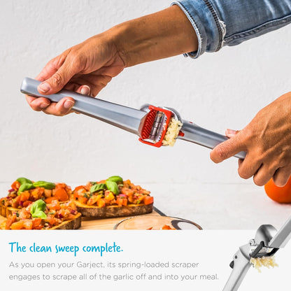 Dreamfarm Garject Lite 2-In-1 Garlic Peeler, Garlic Press & Mincer with Garlic Peel Ejector, Nylon - Red
