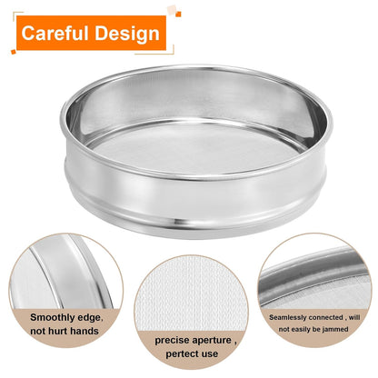 PATIKIL 40 Mesh Lab Sieve, 8" Diameter Test Sieve 304 Stainless Steel Wire Cloth (0.45mm) for Industrial Laboratory - Colors A
