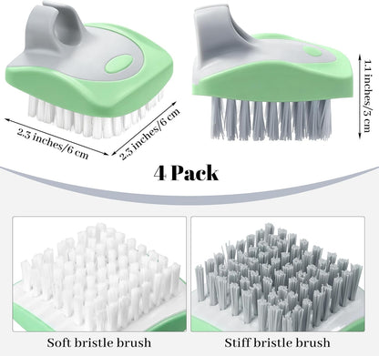 Aodaer 4 Pieces Vegetable Brush Potato Scrubber Brush Silicone Hard and Soft Side Fruit Cleaning Tools for Delicate or Tough-Skinned Vegetables