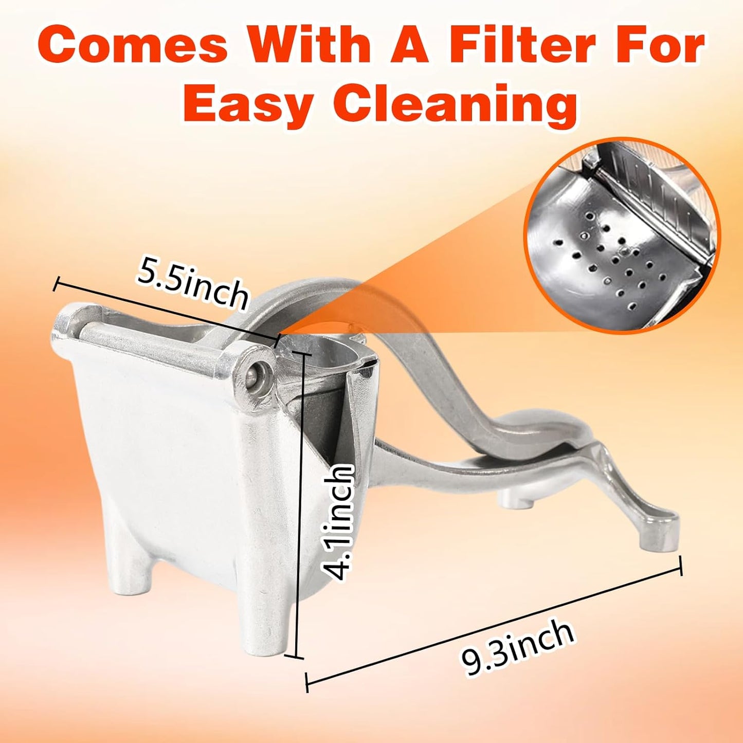 Aluminum Alloy Fresh Fruit Juice Extractor,Hand Juicer Squeezer,Squeezer Citrus Juicer,Easy to Use & Clean,Non-Slip Ergonomic Grip,for Citrus