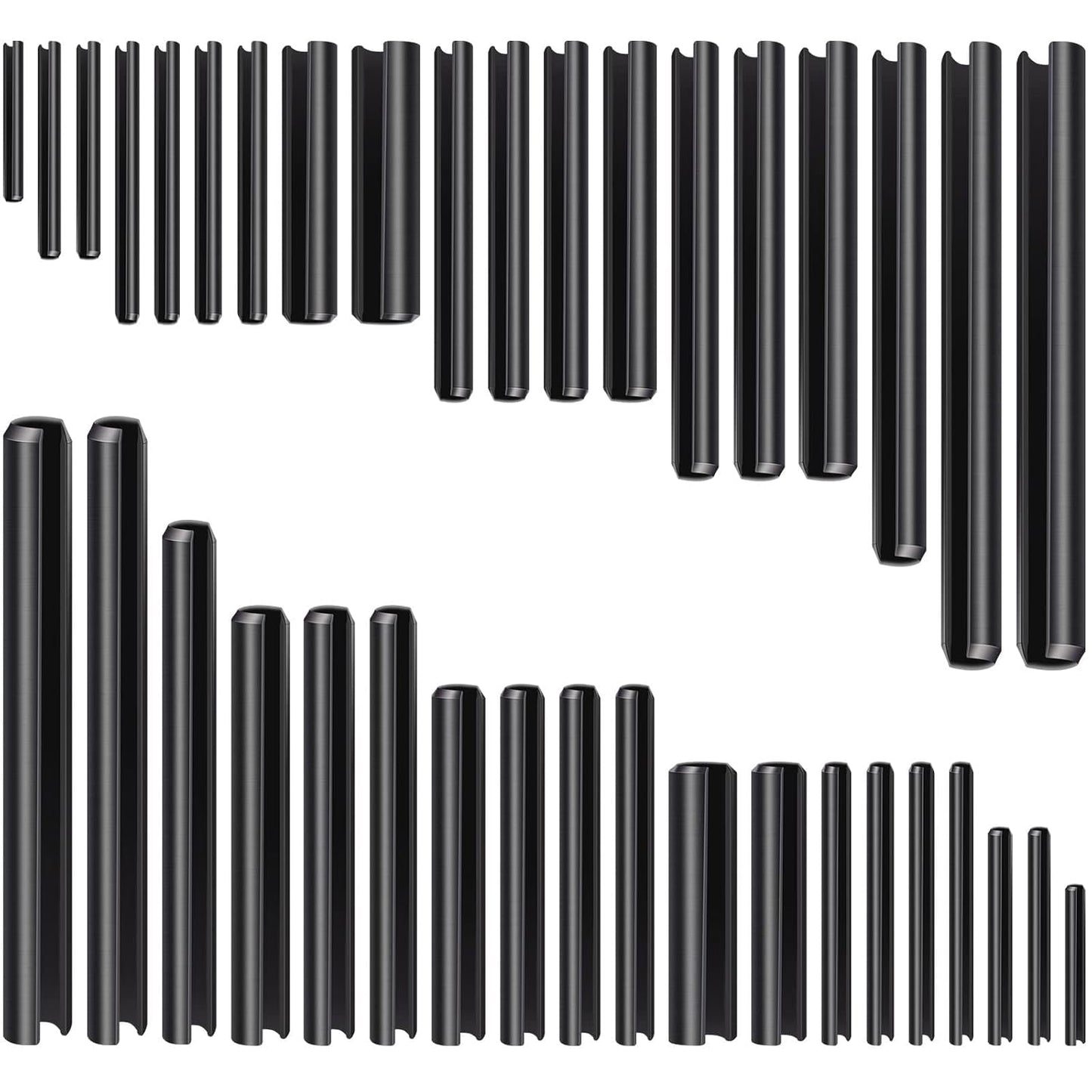 450 Pcs Split Roll Pin Assortment Set with Storage Case M2 M2 M3 M4 M5 M6 M2 M7 M8 M9 M10 Slotted Spring Steel Pins Black Dowel Tension Roll Pin for Home Improvement Automotive Machine Repair Tool