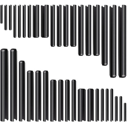 450 Pcs Split Roll Pin Assortment Set with Storage Case M2 M2 M3 M4 M5 M6 M2 M7 M8 M9 M10 Slotted Spring Steel Pins Black Dowel Tension Roll Pin for Home Improvement Automotive Machine Repair Tool