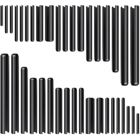 450 Pcs Split Roll Pin Assortment Set with Storage Case M2 M2 M3 M4 M5 M6 M2 M7 M8 M9 M10 Slotted Spring Steel Pins Black Dowel Tension Roll Pin for Home Improvement Automotive Machine Repair Tool
