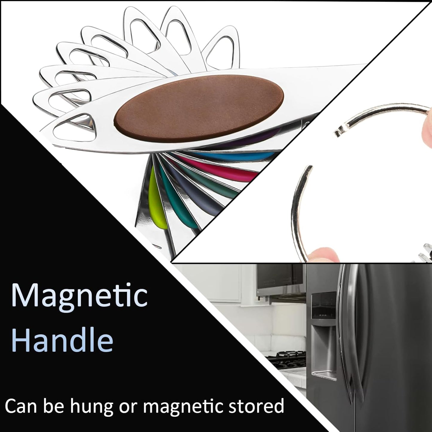 Magnetic Measuring Spoons Set Includes 7 Stainless Steel Magnetic Measuring Spoons,Nesting Measuring Spoon Teaspoon with Leveler for Dry or Liquid Ingredients (8, Colorful)