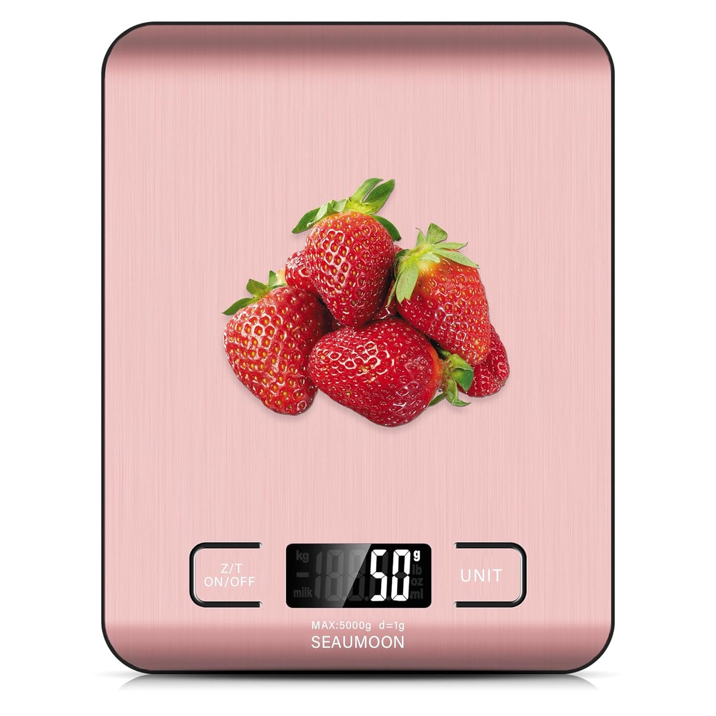Food Scale Kitchen-Scale 11lb/5kg Food Scale for Kitchen Stainless Steel LCD Display Tare Function (g/oz/ml) for Meal Prep Coffee (Batteries Included)