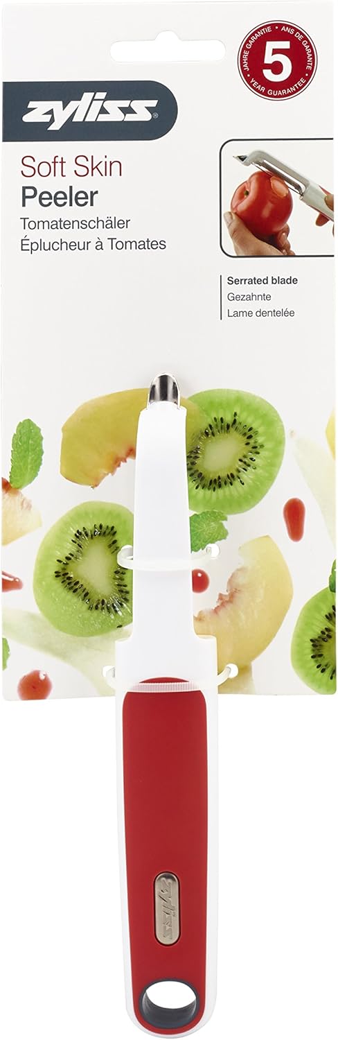 Zyliss Swivel Peeler – Ultra-Sharp Stainless Steel Blade for Potatoes, Carrots & Soft Fruits – Ergonomic Wheatstraw Grip – Built-in Eye Cutter & Safety Cover – Dishwasher Safe – Vegetable Peeler