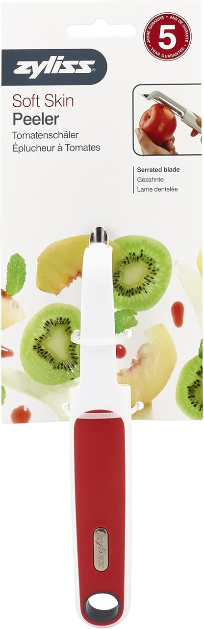 Zyliss Swivel Peeler – Ultra-Sharp Stainless Steel Blade for Potatoes, Carrots & Soft Fruits – Ergonomic Wheatstraw Grip – Built-in Eye Cutter & Safety Cover – Dishwasher Safe – Vegetable Peeler
