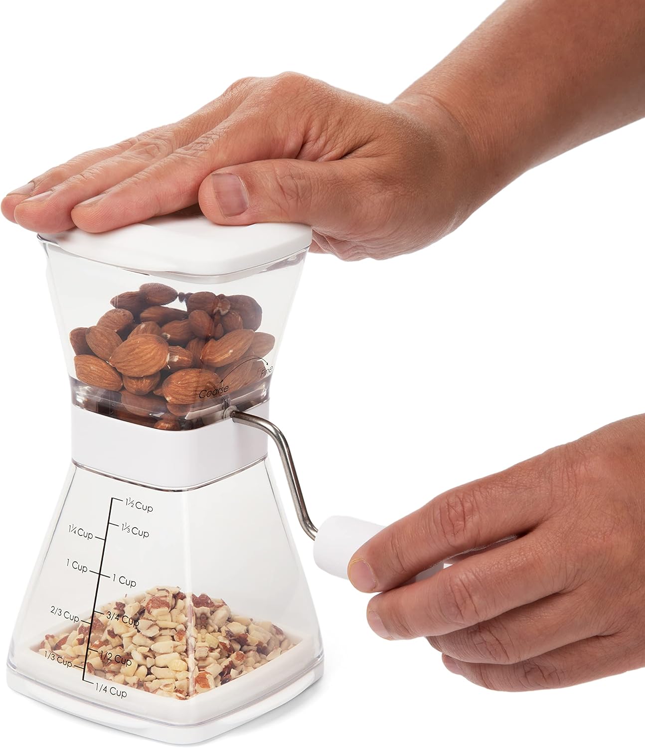 PrepWorks Nut Chopper – Manual Handheld Nut Grinder for Chopping Nuts, Seeds, and Herbs, Easy to Use, BPA-Free