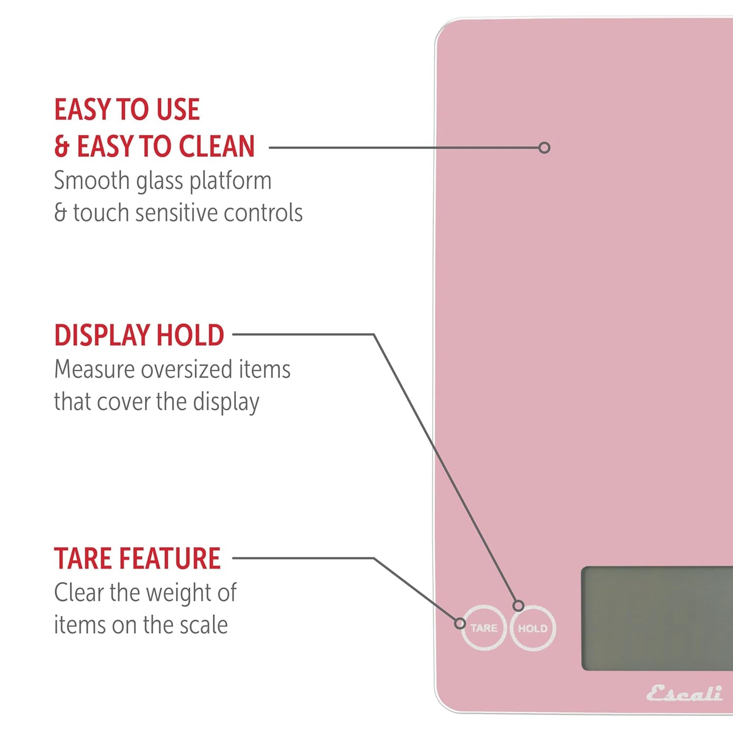 Escali Arti Glass Food Scale Digital Countertop Kitchen, Baking and Cooking Scale with Nutrition and Calorie Counter, 15-Pound Capacity, 9" x 6.5" x .75", Gray Storm
