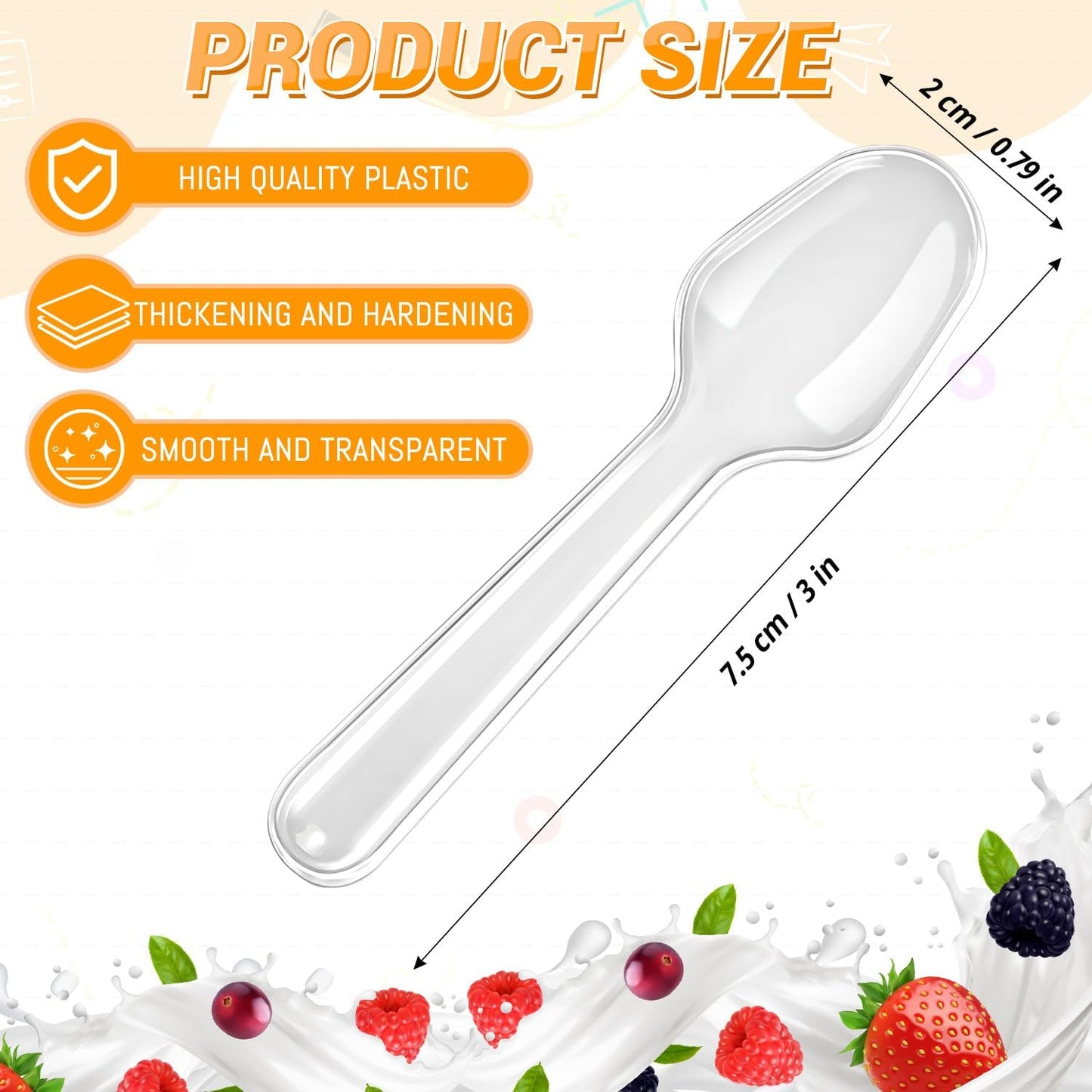 550 Pcs Tasting Spoons Disposable Mini，Small Sample Spoon Tasting Dessert Spoons for Cake, Yogurt, Jello, Jam and Pudding (Clear)