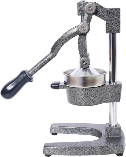Extra-Large Commercial Grade Cast Iron Citrus Juicer, Heavy Duty Manual Hand Press Countertop Squeezer for Fresh Orange, Grapefruit & Citrus Juice (Orange)