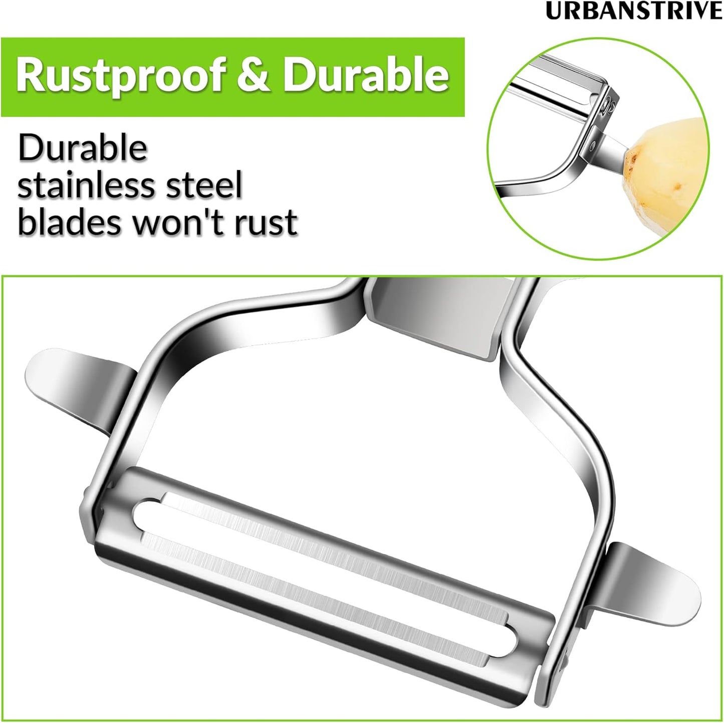 Urbanstrive Stainless Steel Y Shaped Vegetable Peelers For Kitchen, Heavy Duty Potato Peeler Hand, Fruit Peeler Veggie Peeler, Kitchen Food Peelers, Comfortable Handle, Dishwasher Safe, Black