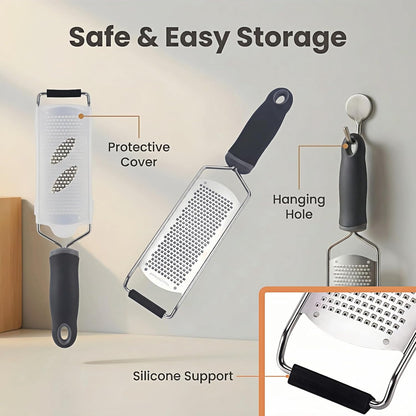 Premium Rotary Cheese Grater,Upgrade Multifunction Food Grade Stainless Steel Fine Grater for Parmesan, Garlic,Ginger,Chocolate,Lemon Zest,Dishwasher Safe,Non-Slip Handle,Rustproof & Durable