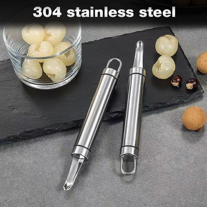 Stainless Steel Longan Corer, Household Handheld Fruit Core Pitter for Longan Lychee Cherry Jujube Seed Removal (3PCS)