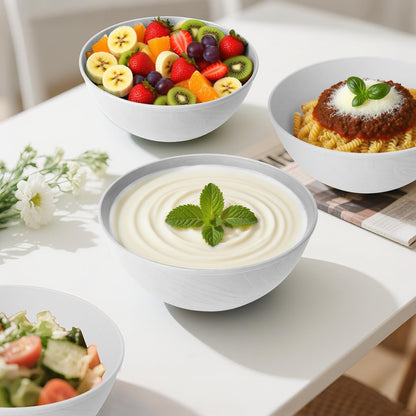 Wheat Straw Bowls Set with Lids, Unbreakable 40 OZ Cereal Bowls Set of 4, Salad Container for Lunch, Microwave & Dishwasher Safe Bowl Set for Kitchen, Picnic, RV, Camping, Multi