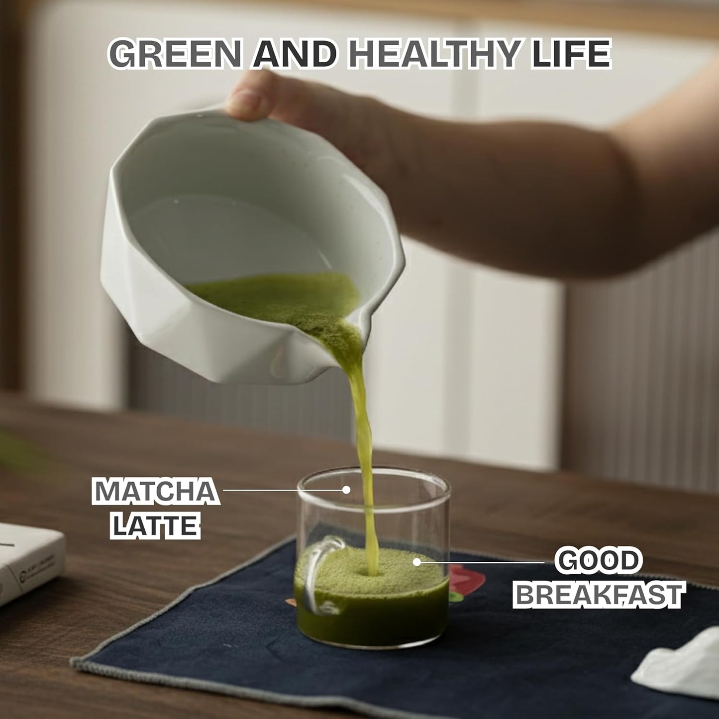 8-Piece Matcha Whisk Set with Bowl, Bamboo Matcha Whisk, Whisk Holder, Scoop & Sifter, Traditional Matcha Kit for Ceremonial Matcha Tea & Lattes, Green