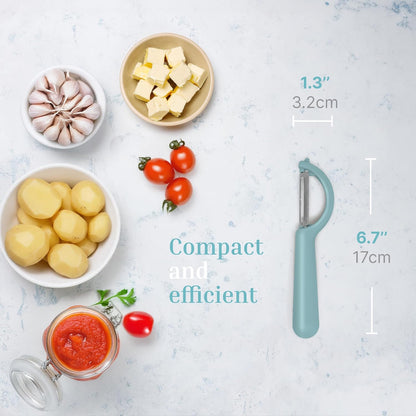 Swivel Vegetable Peeler with Built-in Eye Remover – Stainless Steel Blade with Comfortable Handle, Fruit and Vegetable Slicer, Potato and Carrot Cutter – Kitchen Tools & Accessories – Blue