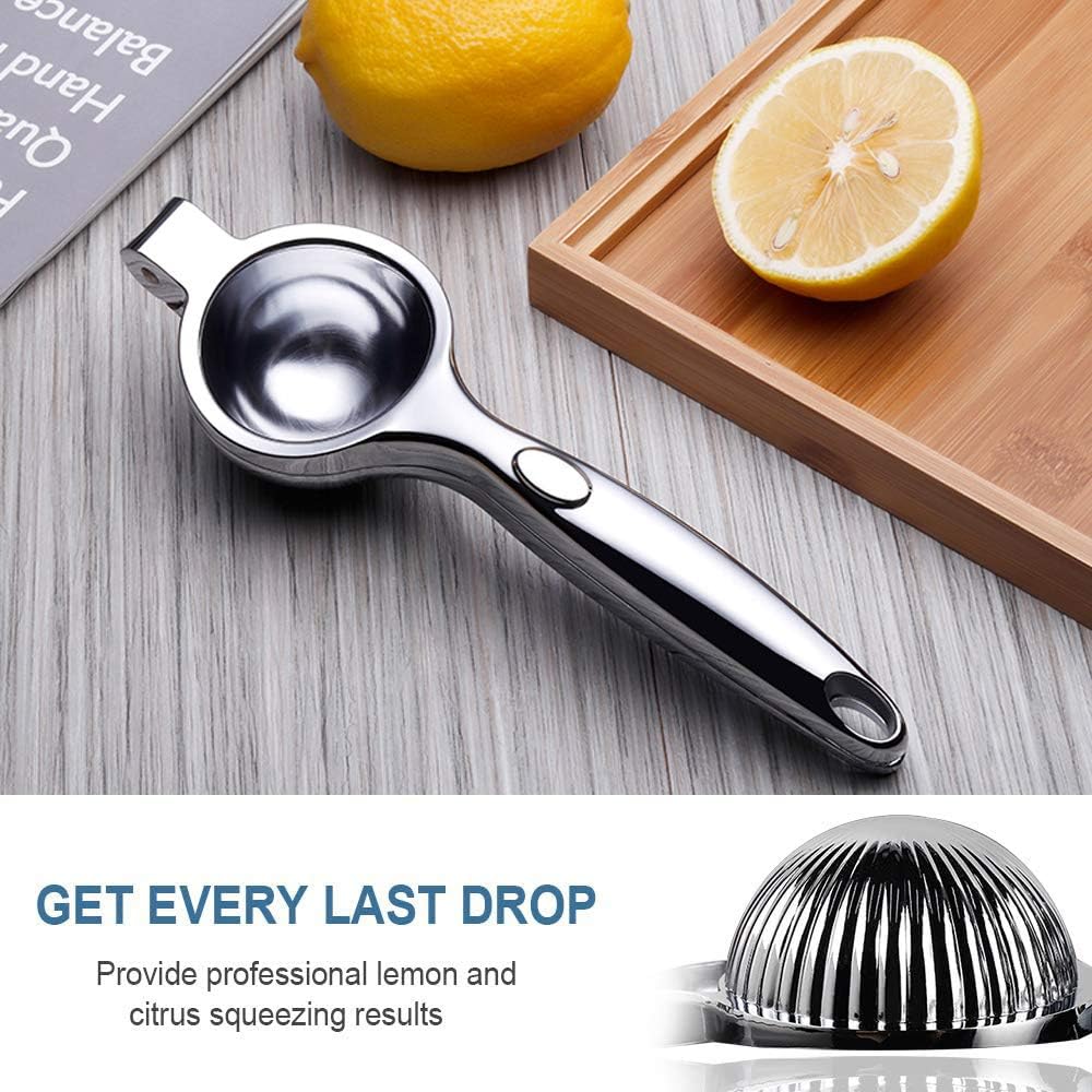 Lemon Squeezer Press Stainless Steel/Lime Juicer Handheld Manual Hand Citrus Press Juicer Metal - 2.7" Extra Large Bowl Heavy Duty Easy to Clean Dishwasher Safe