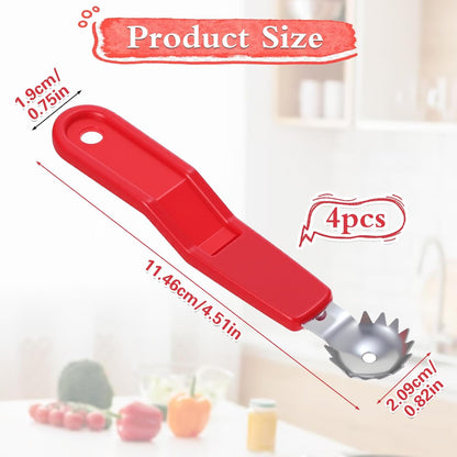 4 Pcs Strawberry Huller, Strawberry Corer Tool, Stainless Steel Strawberrys Stem Remover, Efficient Fruit Corer Tool for Kitchen for Tomato Preparation