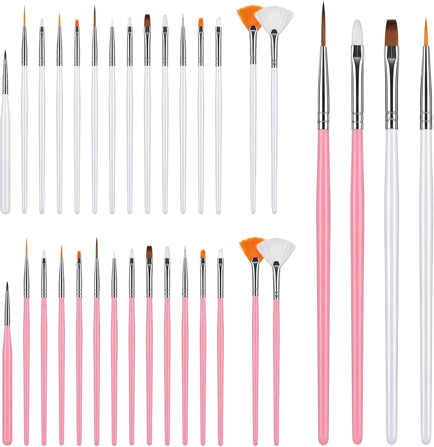SHENLIU 30 PCS Cake Decorating Brushes, Food Paint Brushes Cookie Paint Detail Brush Fondant Cookie Icing Pastry Brush Baking Cake Decorating Tools for DIY Painting Baking(Pink + Black)