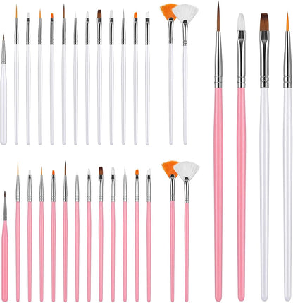 SHENLIU 30 PCS Cake Decorating Brushes, Food Paint Brushes Cookie Paint Detail Brush Fondant Cookie Icing Pastry Brush Baking Cake Decorating Tools for DIY Painting Baking(Pink + Black)