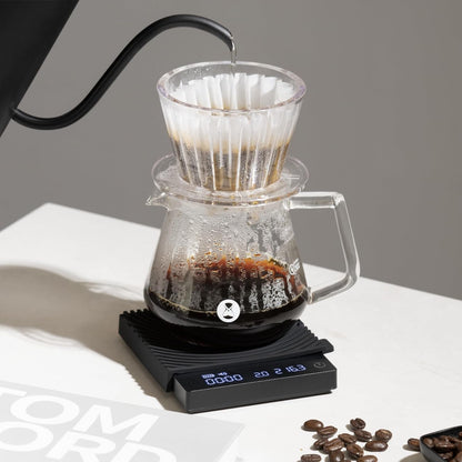 TIMEMORE Coffee Scale Basic 2.0 Electronic Espresso Scale with Water Flow Rate and Timer Function, Free Switching of Ounce/kg Units, Digital Scale for Kitchen/Baking/Cooking, Black